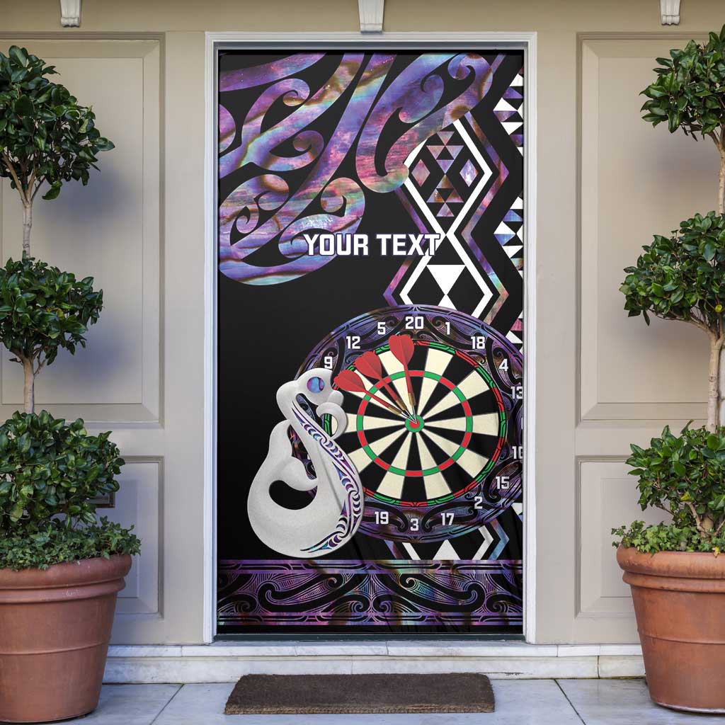 Personalised New Zealand Darts Door Cover Ngutukaka Manaia Taniko Luxury Purple - Aussie Hoodie