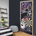 Personalised New Zealand Darts Door Cover Ngutukaka Manaia Taniko Luxury Purple - Aussie Hoodie