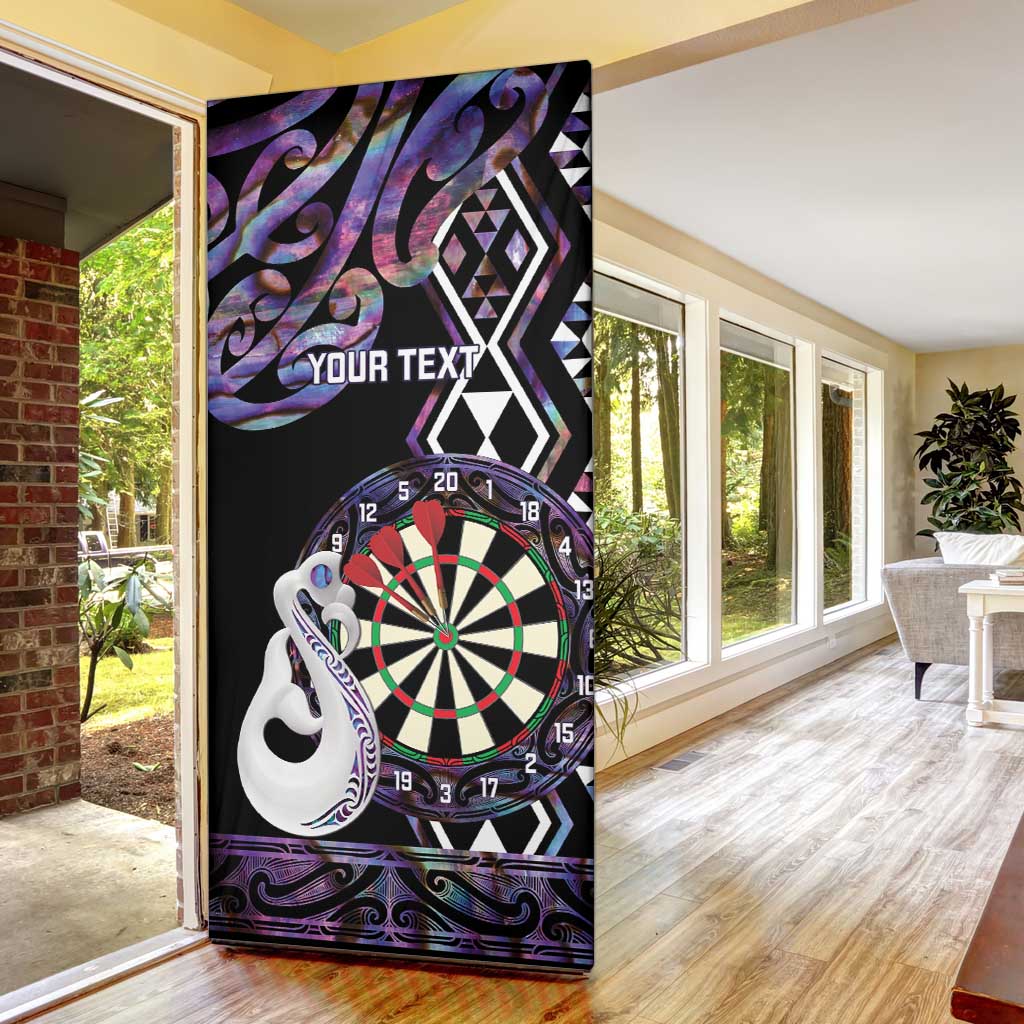 Personalised New Zealand Darts Door Cover Ngutukaka Manaia Taniko Luxury Purple - Aussie Hoodie