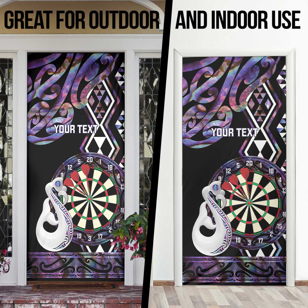 Personalised New Zealand Darts Door Cover Ngutukaka Manaia Taniko Luxury Purple - Aussie Hoodie