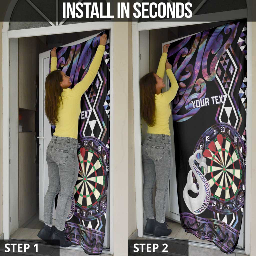 Personalised New Zealand Darts Door Cover Ngutukaka Manaia Taniko Luxury Purple - Aussie Hoodie