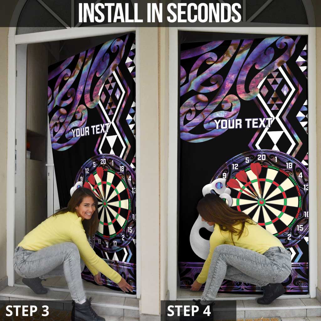 Personalised New Zealand Darts Door Cover Ngutukaka Manaia Taniko Luxury Purple - Aussie Hoodie