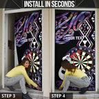 Personalised New Zealand Darts Door Cover Ngutukaka Manaia Taniko Luxury Purple - Aussie Hoodie