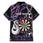 Personalised New Zealand Darts Family Matching Long Sleeve Bodycon Dress and Hawaiian Shirt Ngutukaka Manaia Taniko Luxury Purple - Aussie Hoodie