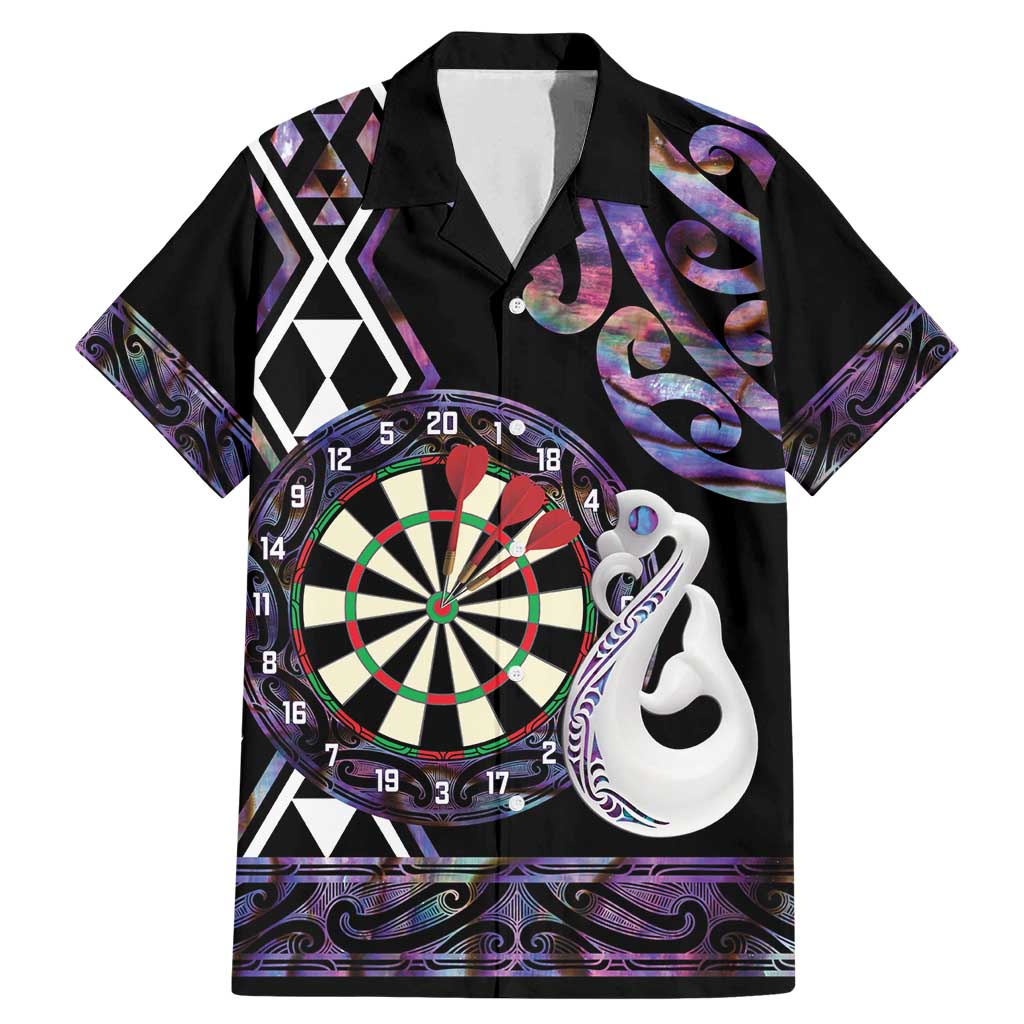 Personalised New Zealand Darts Family Matching Mermaid Dress and Hawaiian Shirt Ngutukaka Manaia Taniko Luxury Purple - Aussie Hoodie