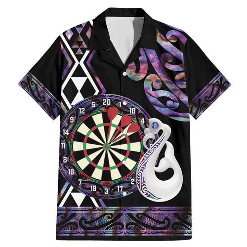 Personalised New Zealand Darts Family Matching Mermaid Dress and Hawaiian Shirt Ngutukaka Manaia Taniko Luxury Purple - Aussie Hoodie