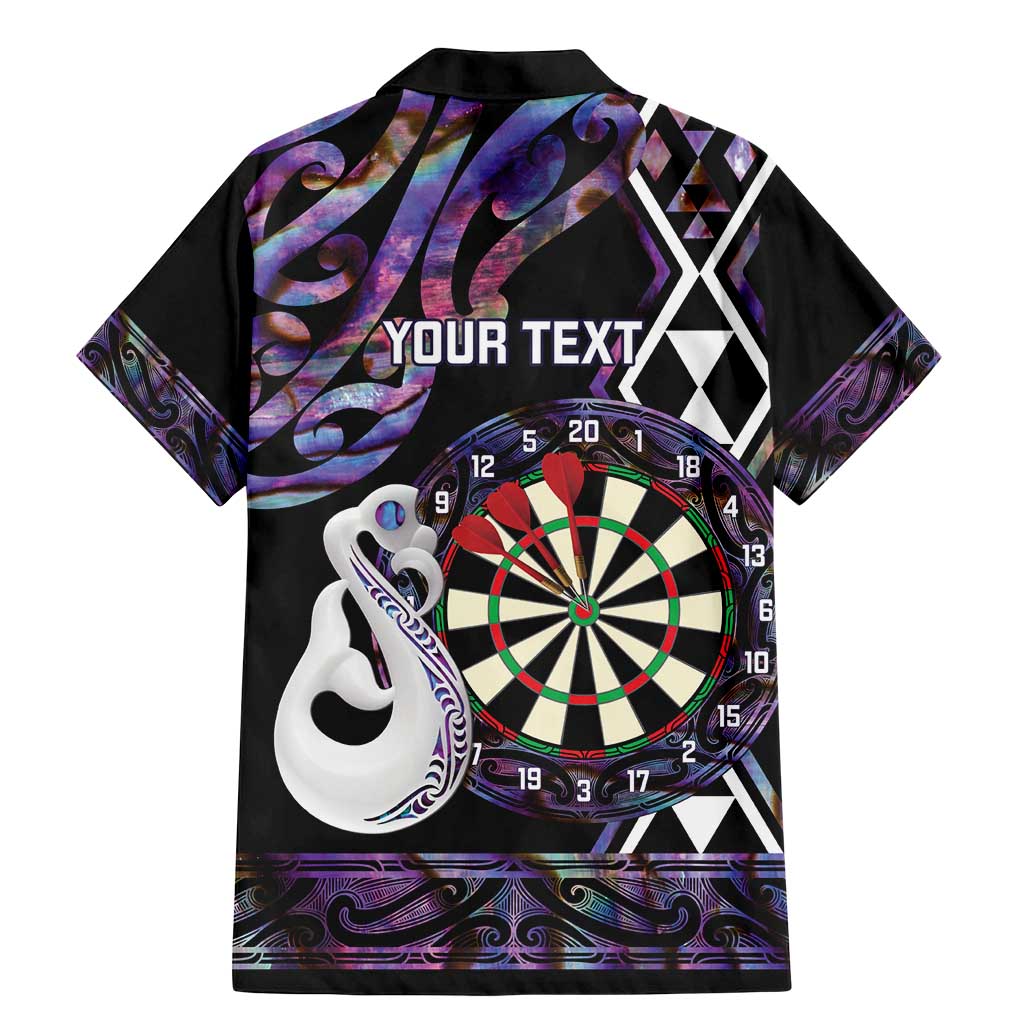 Personalised New Zealand Darts Family Matching Mermaid Dress and Hawaiian Shirt Ngutukaka Manaia Taniko Luxury Purple - Aussie Hoodie
