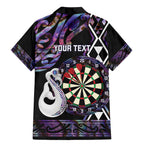Personalised New Zealand Darts Family Matching Mermaid Dress and Hawaiian Shirt Ngutukaka Manaia Taniko Luxury Purple - Aussie Hoodie