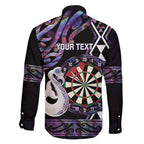 Personalised New Zealand Darts Family Matching Mermaid Dress and Hawaiian Shirt Ngutukaka Manaia Taniko Luxury Purple - Aussie Hoodie