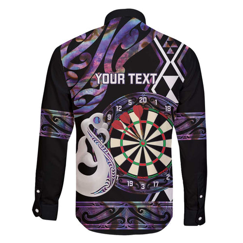 Personalised New Zealand Darts Family Matching Off The Shoulder Long Sleeve Dress and Hawaiian Shirt Ngutukaka Manaia Taniko Luxury Purple - Aussie Hoodie
