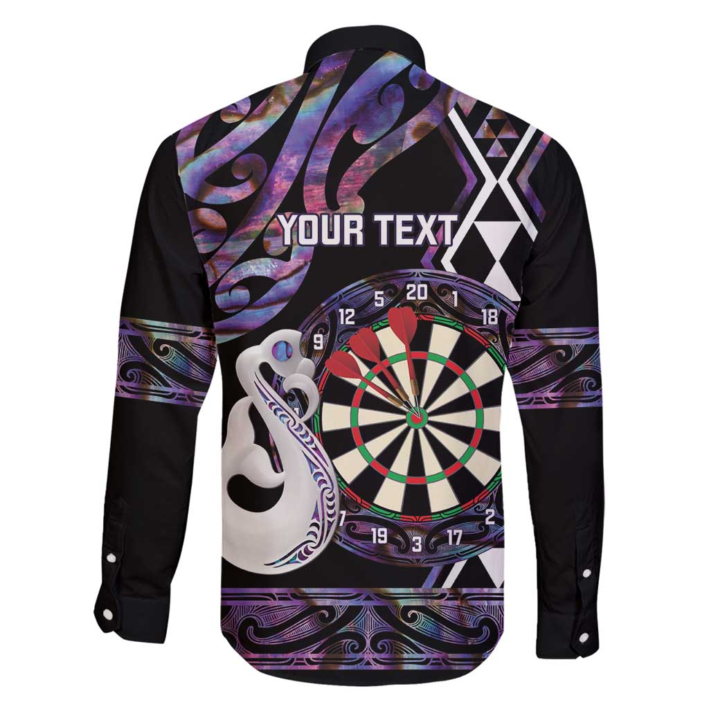 Personalised New Zealand Darts Family Matching Off Shoulder Maxi Dress and Hawaiian Shirt Ngutukaka Manaia Taniko Luxury Purple - Aussie Hoodie