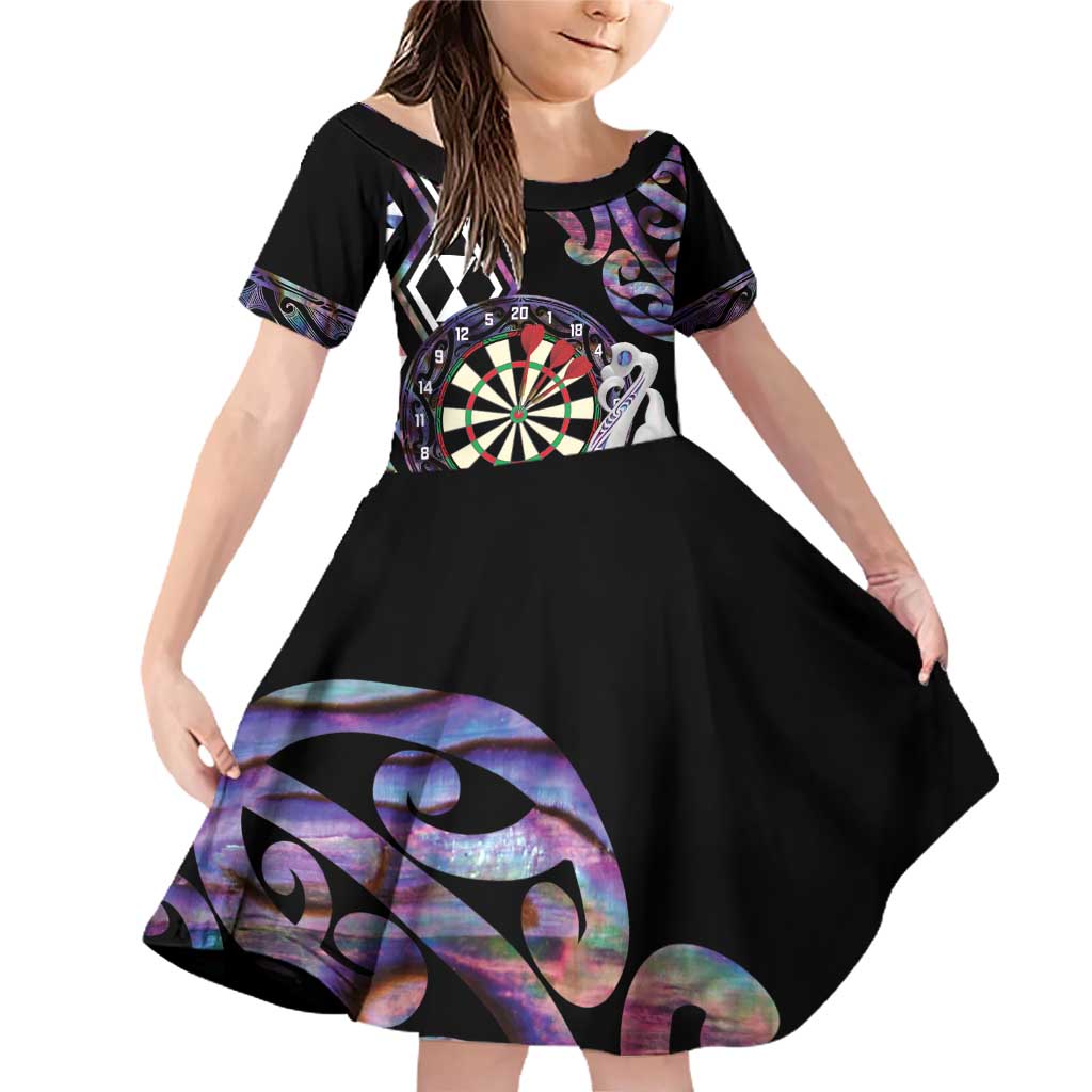 Personalised New Zealand Darts Family Matching Off Shoulder Short Dress and Hawaiian Shirt Ngutukaka Manaia Taniko Luxury Purple - Aussie Hoodie