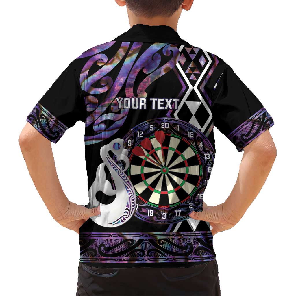 Personalised New Zealand Darts Family Matching Puletasi and Hawaiian Shirt Ngutukaka Manaia Taniko Luxury Purple - Aussie Hoodie