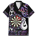 Personalised New Zealand Darts Family Matching Puletasi and Hawaiian Shirt Ngutukaka Manaia Taniko Luxury Purple - Aussie Hoodie