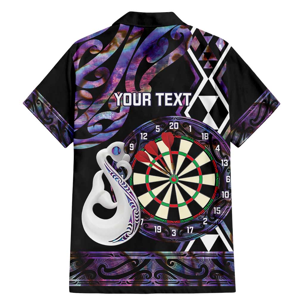Personalised New Zealand Darts Family Matching Puletasi and Hawaiian Shirt Ngutukaka Manaia Taniko Luxury Purple - Aussie Hoodie