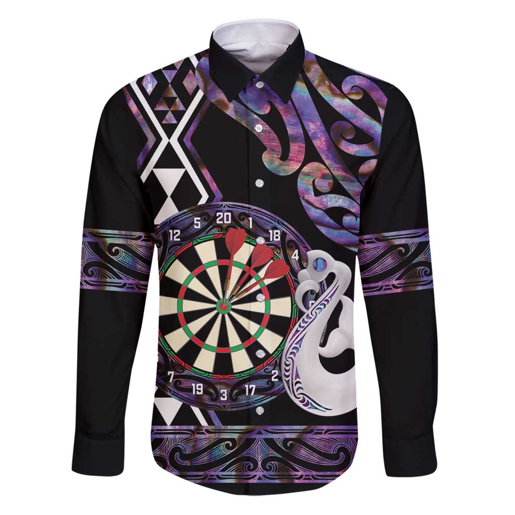 Personalised New Zealand Darts Family Matching Puletasi and Hawaiian Shirt Ngutukaka Manaia Taniko Luxury Purple - Aussie Hoodie