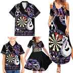Personalised New Zealand Darts Family Matching Summer Maxi Dress and Hawaiian Shirt Ngutukaka Manaia Taniko Luxury Purple - Aussie Hoodie