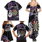 Personalised New Zealand Darts Family Matching Summer Maxi Dress and Hawaiian Shirt Ngutukaka Manaia Taniko Luxury Purple - Aussie Hoodie