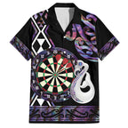 Personalised New Zealand Darts Family Matching Summer Maxi Dress and Hawaiian Shirt Ngutukaka Manaia Taniko Luxury Purple - Aussie Hoodie