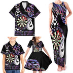 Personalised New Zealand Darts Family Matching Tank Maxi Dress and Hawaiian Shirt Ngutukaka Manaia Taniko Luxury Purple - Aussie Hoodie