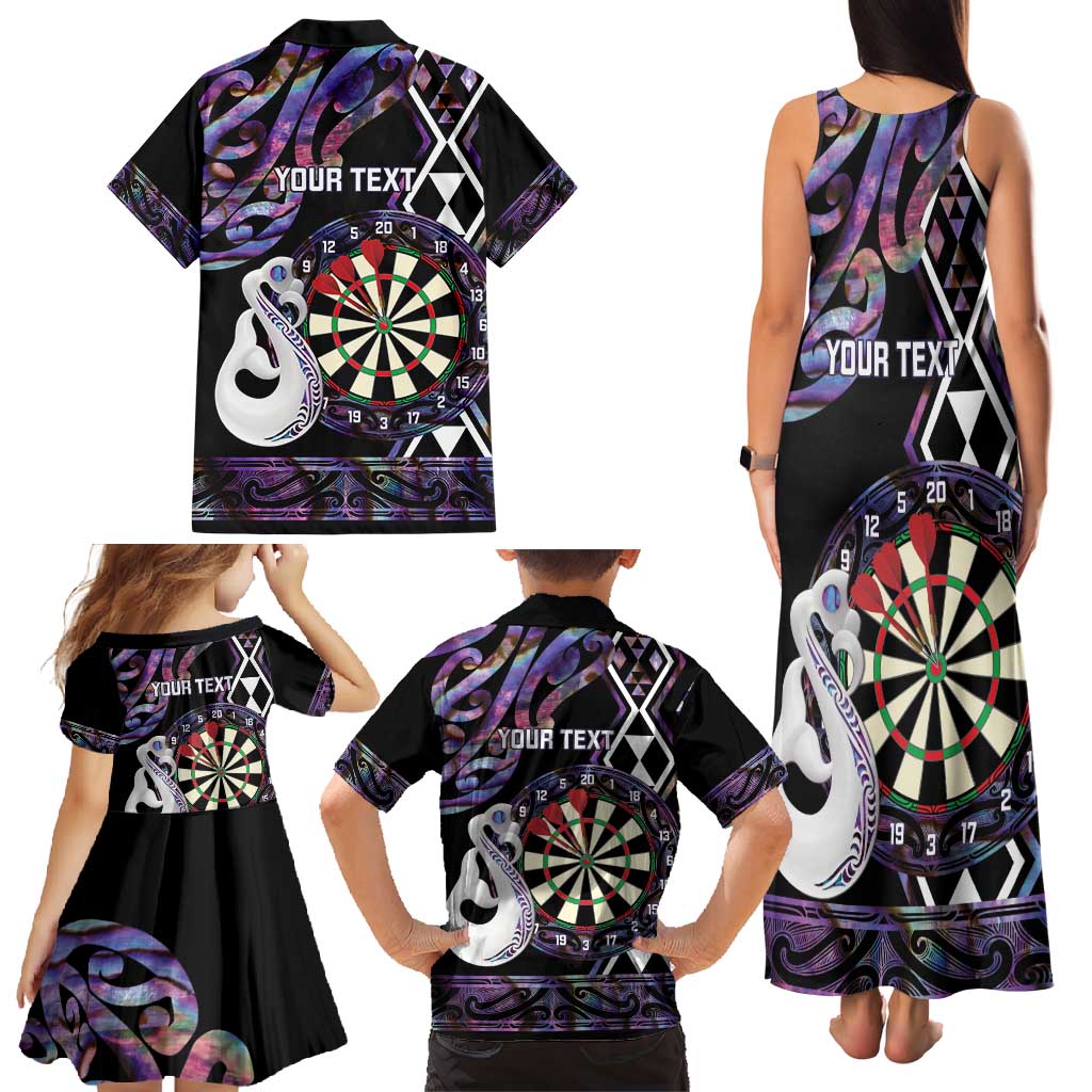 Personalised New Zealand Darts Family Matching Tank Maxi Dress and Hawaiian Shirt Ngutukaka Manaia Taniko Luxury Purple - Aussie Hoodie