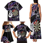 Personalised New Zealand Darts Family Matching Tank Maxi Dress and Hawaiian Shirt Ngutukaka Manaia Taniko Luxury Purple - Aussie Hoodie