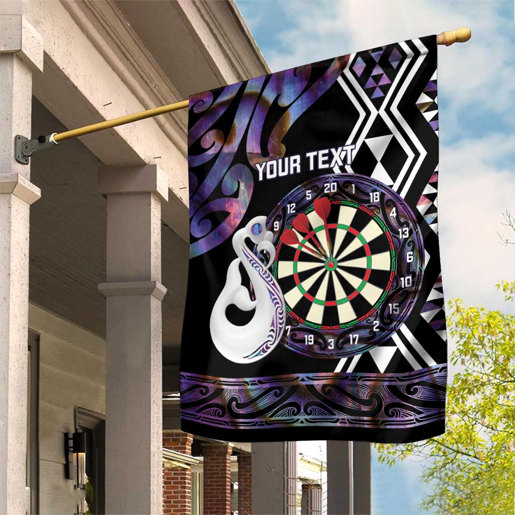 Personalised New Zealand Darts Garden Flag Ngutukaka Manaia Taniko Luxury Purple - Aussie Hoodie