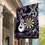 Personalised New Zealand Darts Garden Flag Ngutukaka Manaia Taniko Luxury Purple - Aussie Hoodie