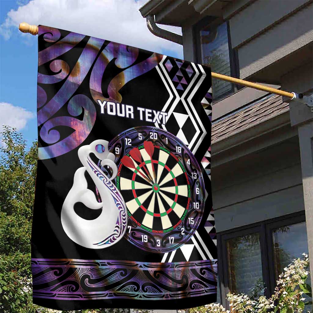 Personalised New Zealand Darts Garden Flag Ngutukaka Manaia Taniko Luxury Purple - Aussie Hoodie