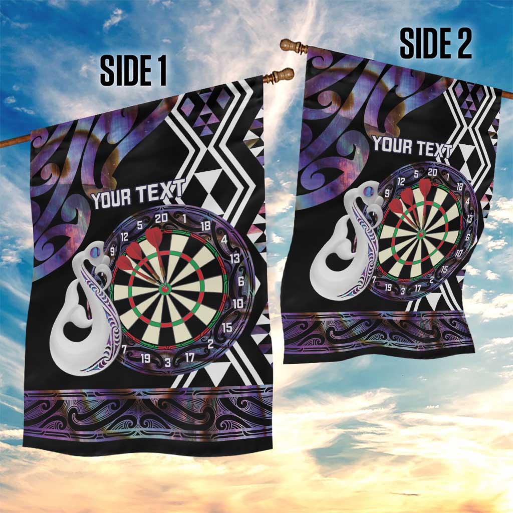 Personalised New Zealand Darts Garden Flag Ngutukaka Manaia Taniko Luxury Purple - Aussie Hoodie