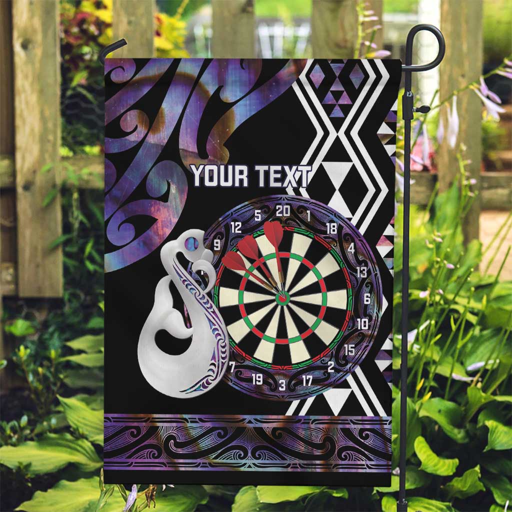 Personalised New Zealand Darts Garden Flag Ngutukaka Manaia Taniko Luxury Purple - Aussie Hoodie