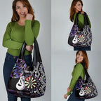 Personalised New Zealand Darts Grocery Bag Ngutukaka Manaia Taniko Luxury Purple - Aussie Hoodie