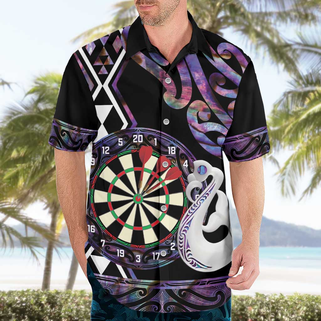 Personalised New Zealand Darts Hawaiian Shirt Ngutukaka Manaia Taniko Luxury Purple - Aussie Hoodie