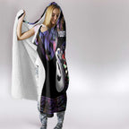 Personalised New Zealand Darts Hooded Blanket Ngutukaka Manaia Taniko Luxury Purple - Aussie Hoodie