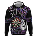 Personalised New Zealand Darts Hoodie Ngutukaka Manaia Taniko Luxury Purple - Aussie Hoodie