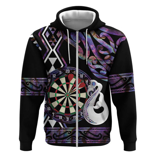 Personalised New Zealand Darts Hoodie Ngutukaka Manaia Taniko Luxury Purple - Aussie Hoodie