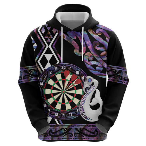 Personalised New Zealand Darts Hoodie Ngutukaka Manaia Taniko Luxury Purple - Aussie Hoodie