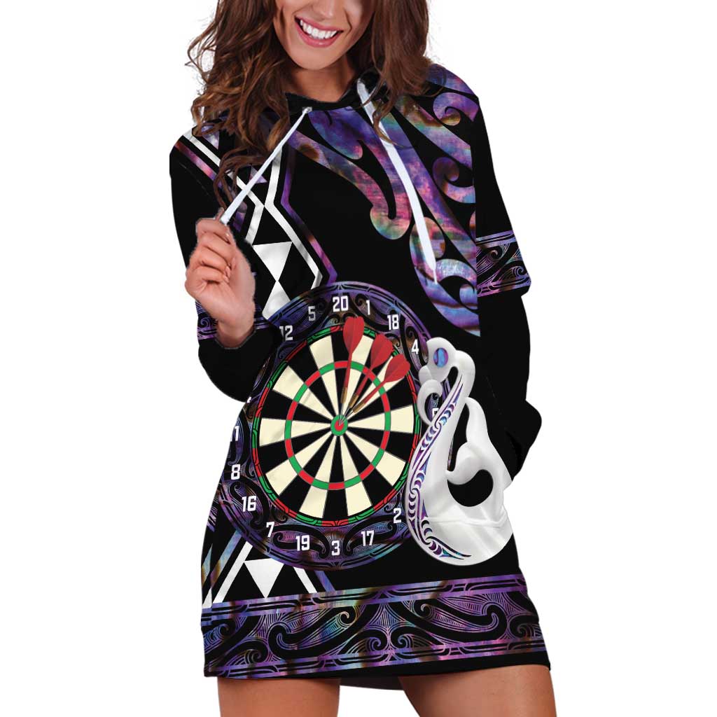 Personalised New Zealand Darts Hoodie Dress Ngutukaka Manaia Taniko Luxury Purple - Aussie Hoodie