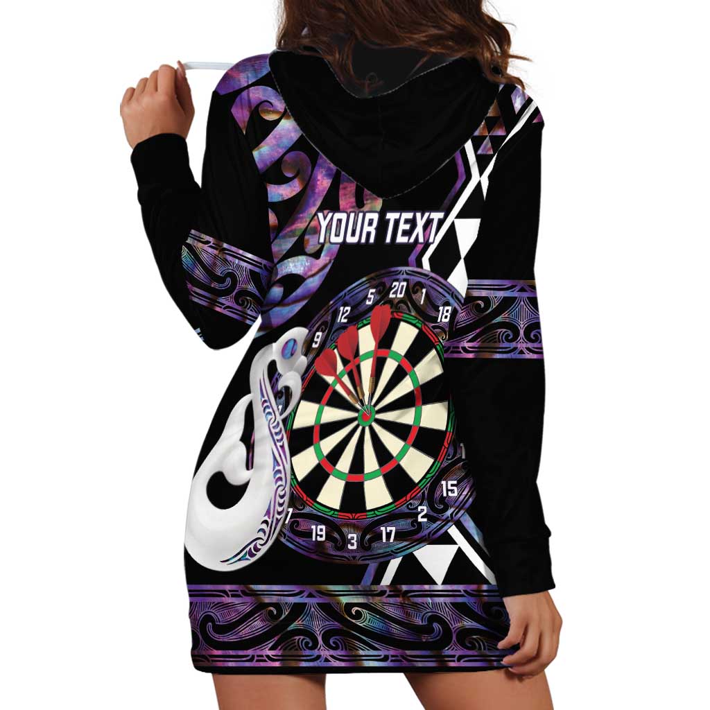 Personalised New Zealand Darts Hoodie Dress Ngutukaka Manaia Taniko Luxury Purple - Aussie Hoodie