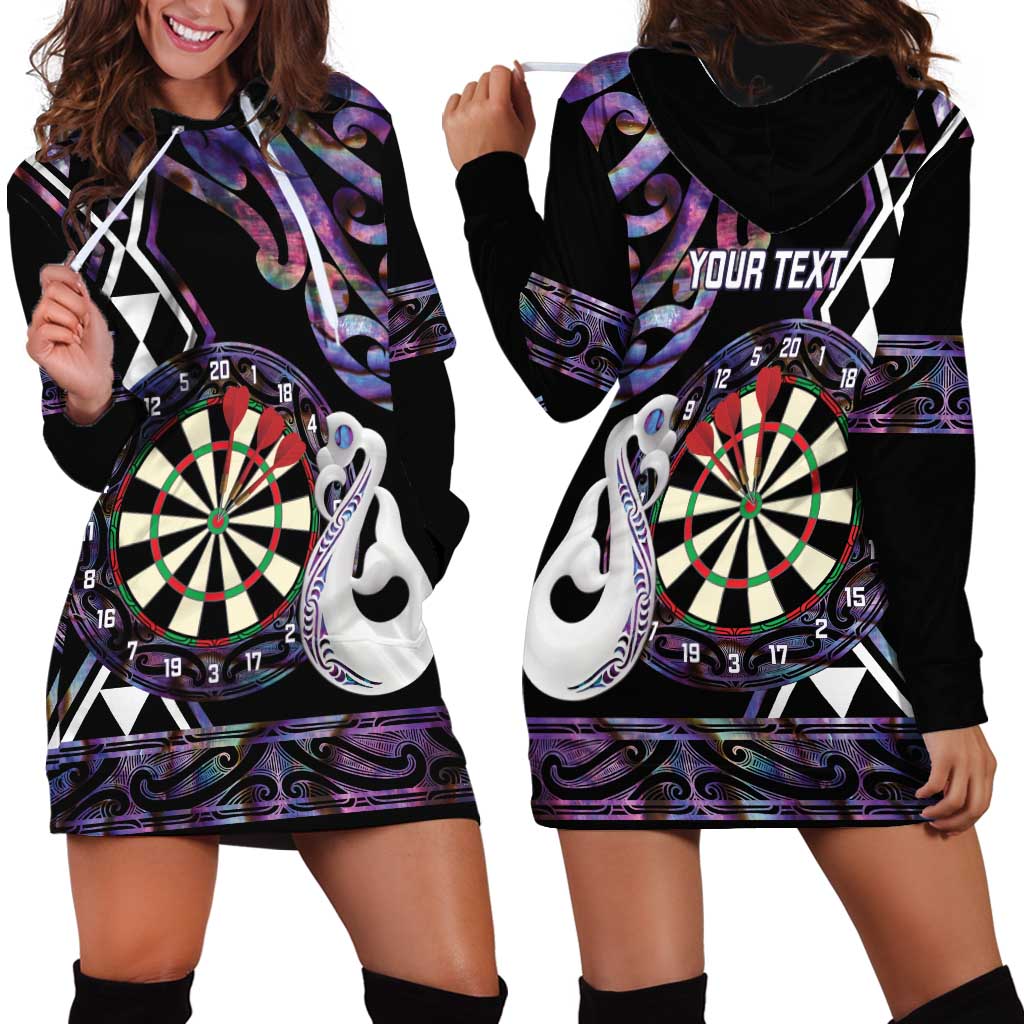 Personalised New Zealand Darts Hoodie Dress Ngutukaka Manaia Taniko Luxury Purple - Aussie Hoodie