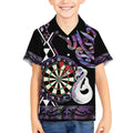 Personalised New Zealand Darts Kid Hawaiian Shirt Ngutukaka Manaia Taniko Luxury Purple - Aussie Hoodie