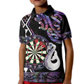 Personalised New Zealand Darts Kid Polo Shirt Ngutukaka Manaia Taniko Luxury Purple - Aussie Hoodie