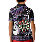 Personalised New Zealand Darts Kid Polo Shirt Ngutukaka Manaia Taniko Luxury Purple - Aussie Hoodie