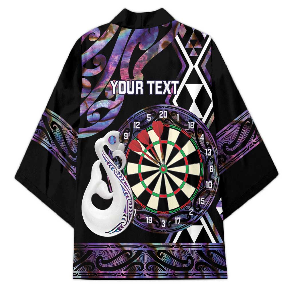 Personalised New Zealand Darts Kimono Ngutukaka Manaia Taniko Luxury Purple - Aussie Hoodie
