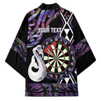 Personalised New Zealand Darts Kimono Ngutukaka Manaia Taniko Luxury Purple - Aussie Hoodie