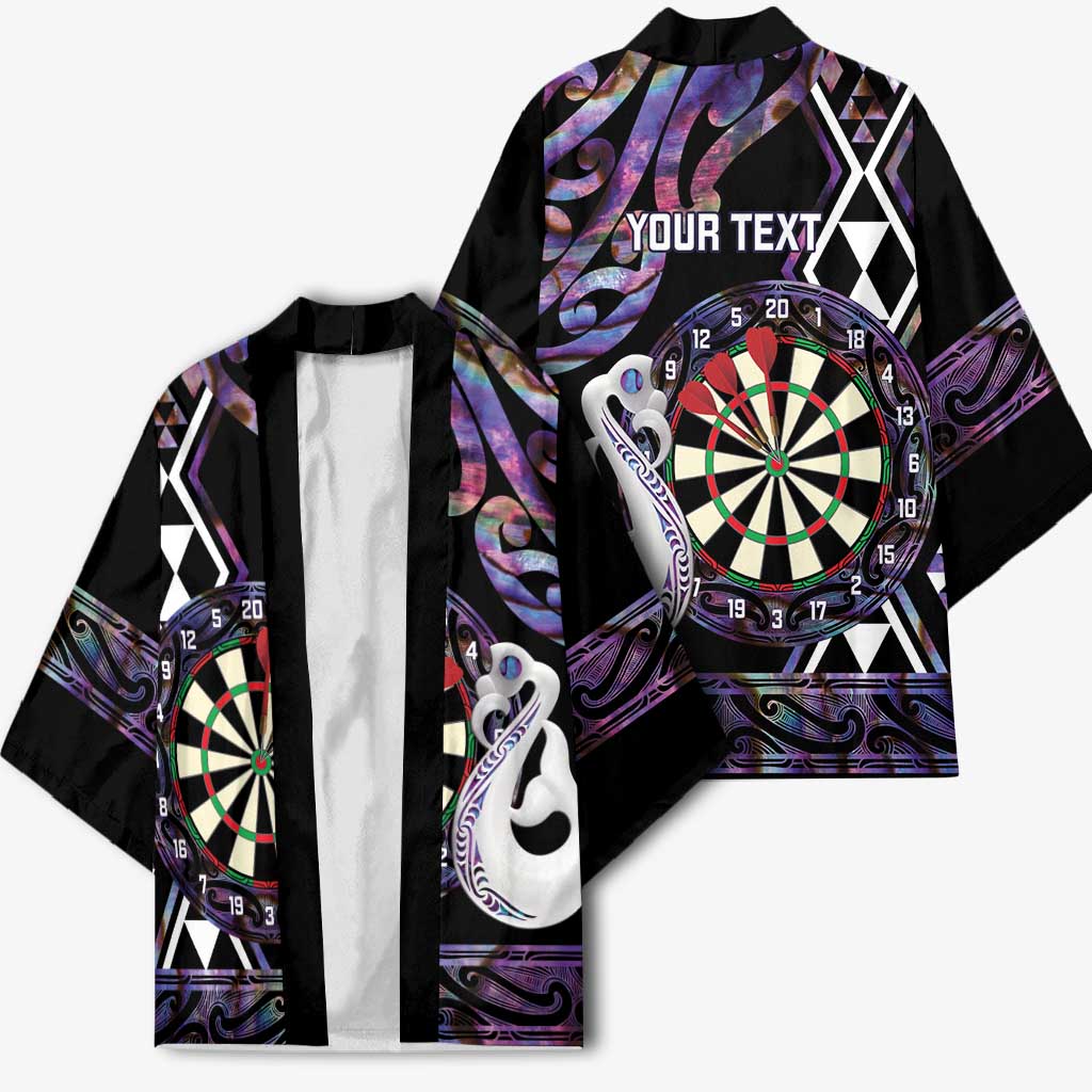 Personalised New Zealand Darts Kimono Ngutukaka Manaia Taniko Luxury Purple - Aussie Hoodie