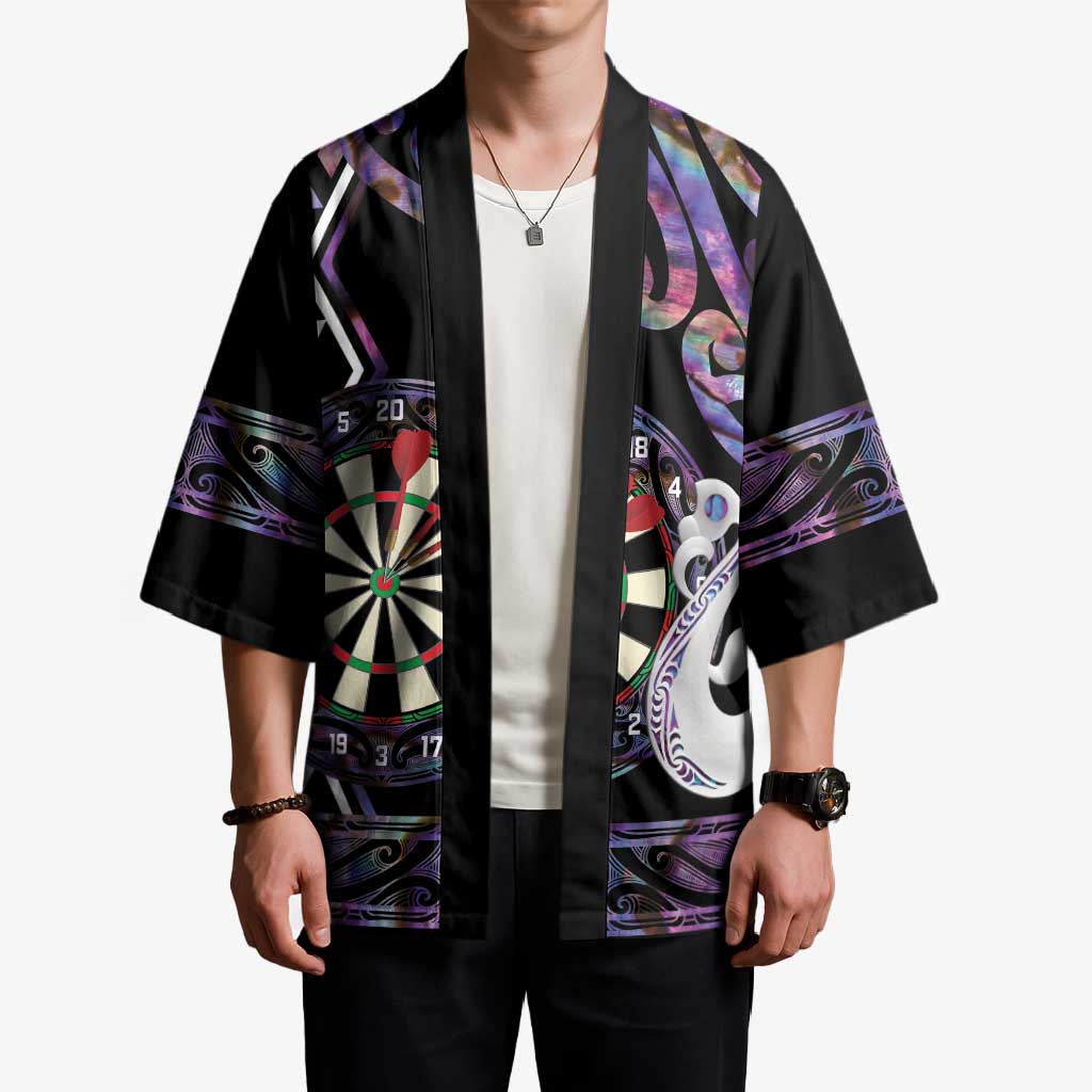 Personalised New Zealand Darts Kimono Ngutukaka Manaia Taniko Luxury Purple - Aussie Hoodie