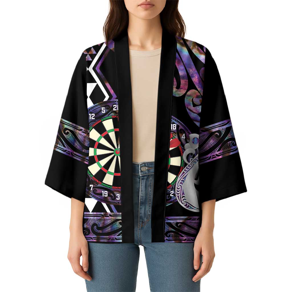 Personalised New Zealand Darts Kimono Ngutukaka Manaia Taniko Luxury Purple - Aussie Hoodie