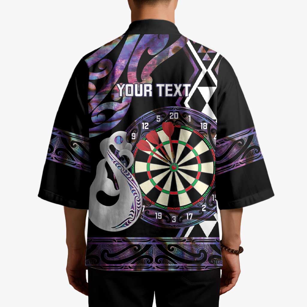 Personalised New Zealand Darts Kimono Ngutukaka Manaia Taniko Luxury Purple - Aussie Hoodie
