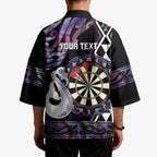 Personalised New Zealand Darts Kimono Ngutukaka Manaia Taniko Luxury Purple - Aussie Hoodie